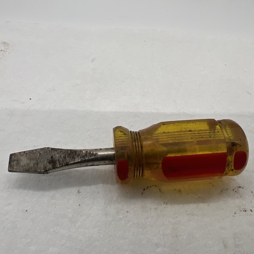 Vintage STANLEY Stubby Screwdriver Slotted 1/4" Mechanic Tool