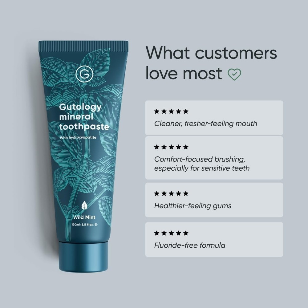 Gutology Natural Probiotic Hydroxyapatite Toothpaste 5.5 Fl Oz