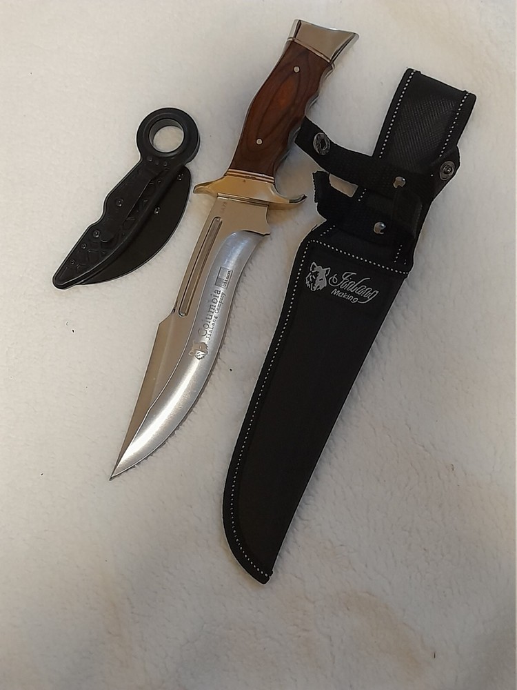 Bowie Fixed Blade + Folding Karambit Knife Set Outdoor EDC Utility Combo