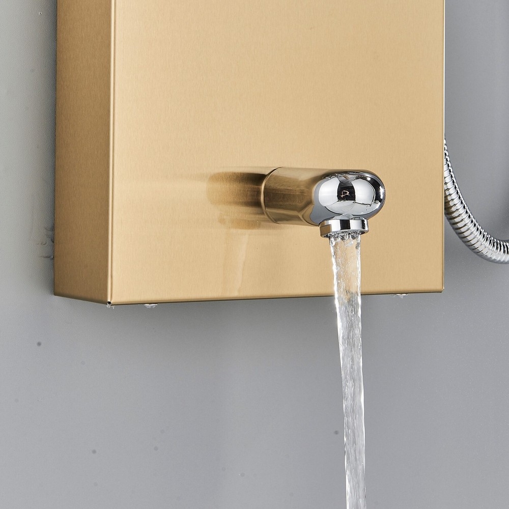 LED Rain&Waterfall Shower Panel Tower System Massage Jet 3-Way Hand Shower