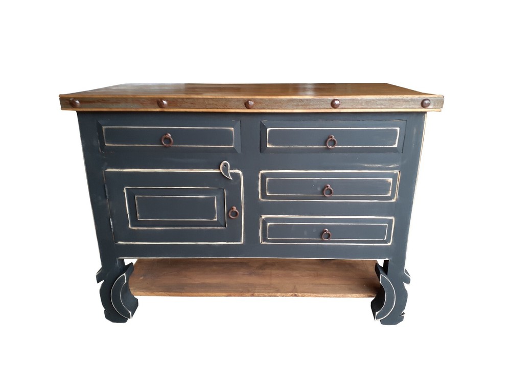 Delano Rustic Black Washed Bathroom Vanity