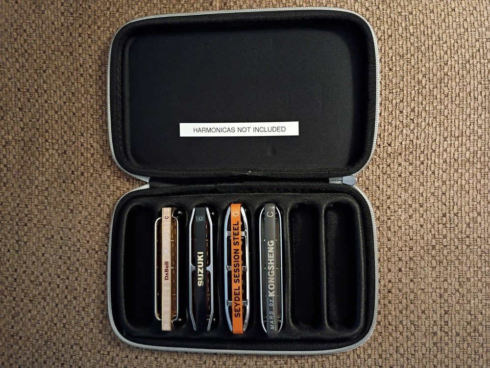 Kongsheng Harmonica Case For 10 Hole Diatonic Harmonicas. Holds 7