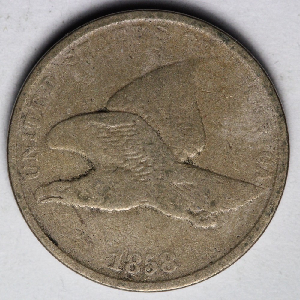 1858 SL Flying Eagle Cent Penny VG E103 IVNN