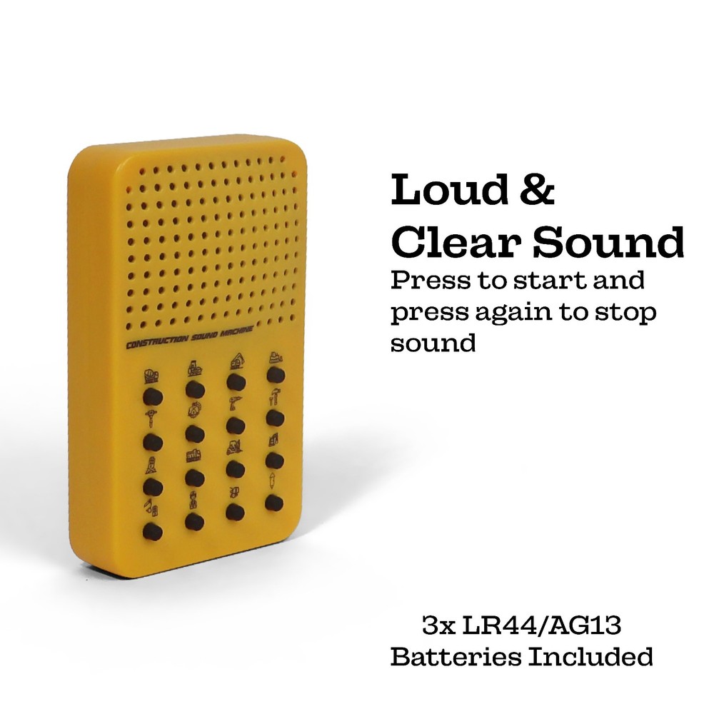 Construction Noisemaker with 16 Sounds, Whistles, Horns, and Engine Noises,