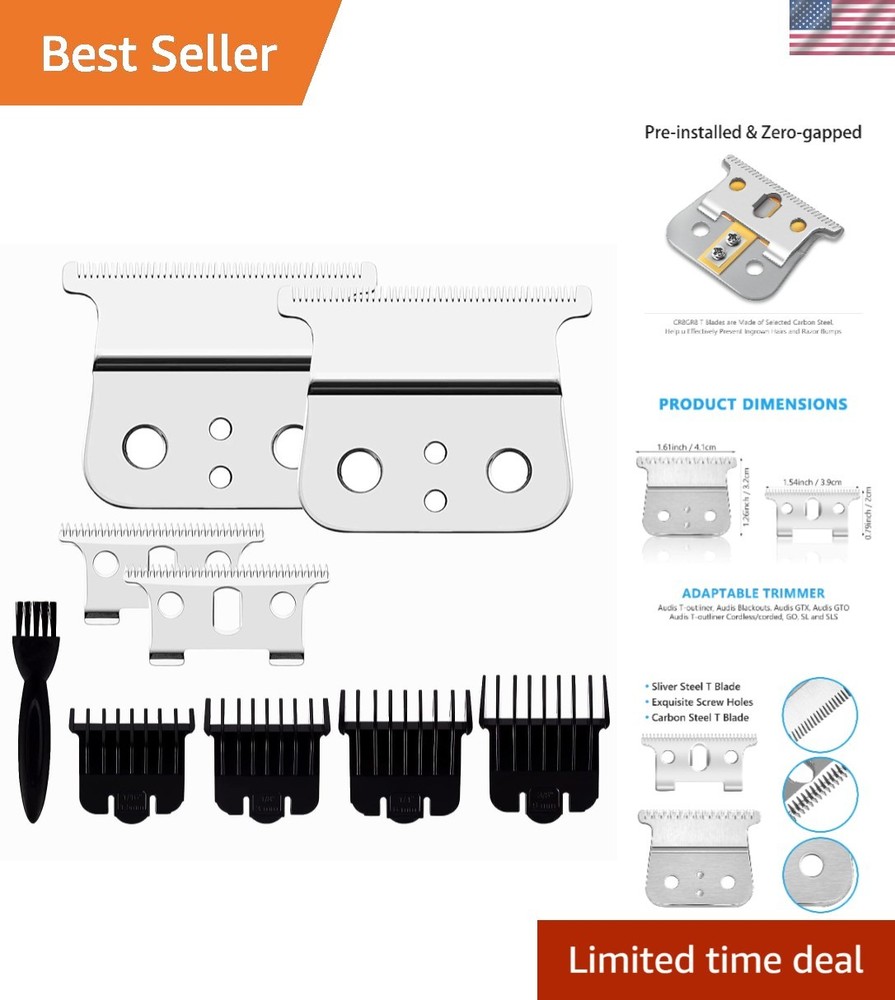 2 Pack Professional Barber-Grade T-Blade Replacement Compatible with Andis T-...