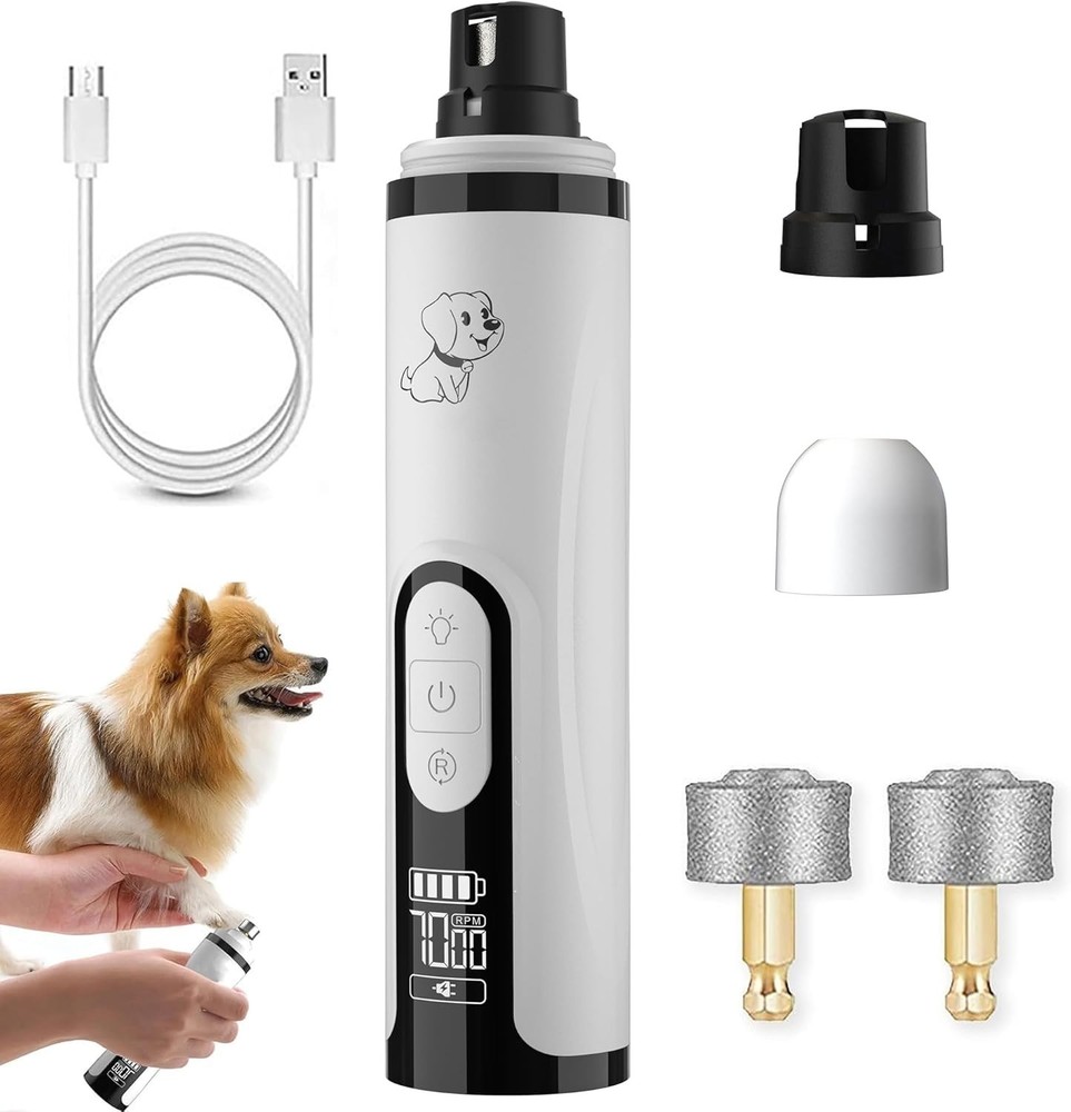 Upgraded Slient , Professional Pet Nail Grinder, Triple Speed Settings, 2000m...