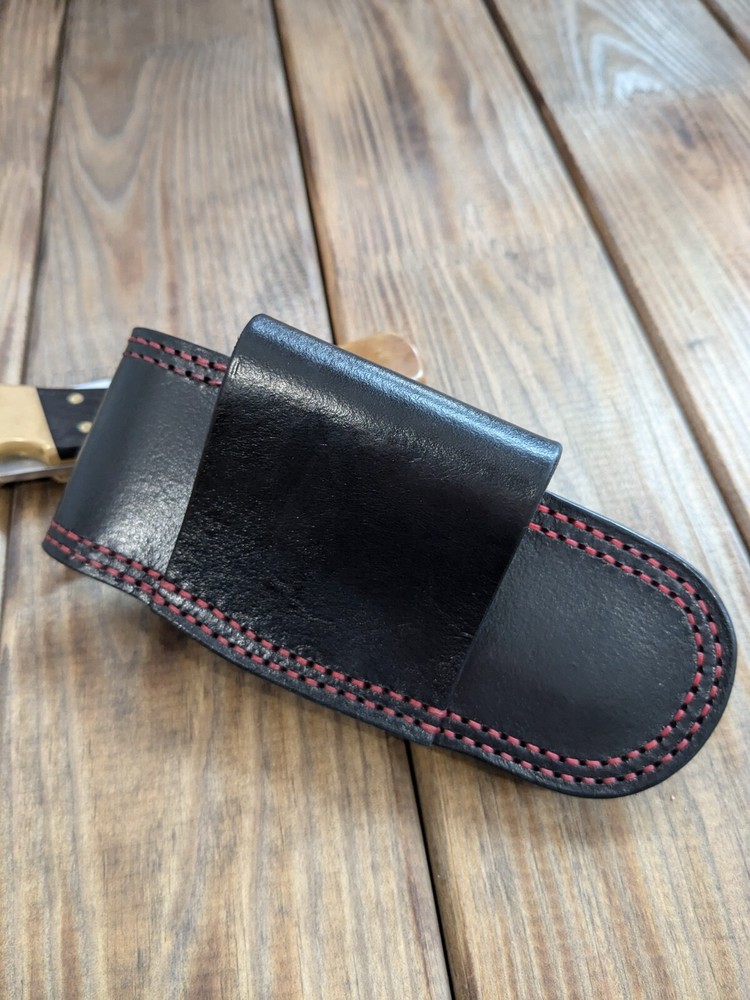 Horizontal scabard leather sheath for buck 110 Folding Hunter
