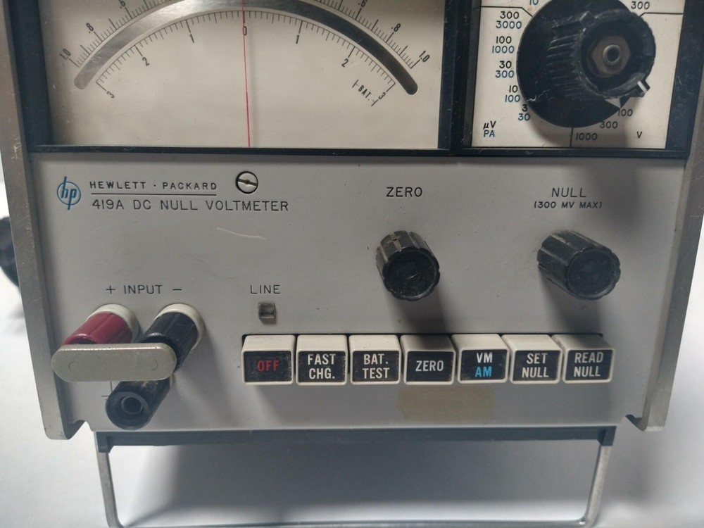 HP Agilent 419A DC Null Voltmeter Hewlett Packard Analog Meter 948-03370