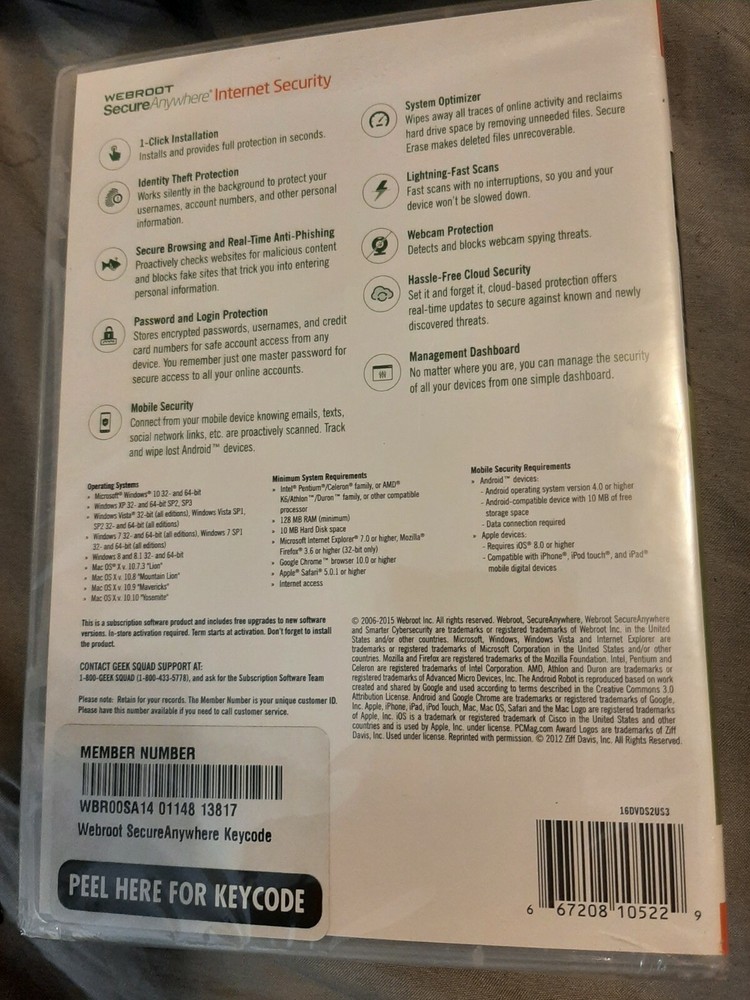 Webroot SecureAnywhere Internet Security Software for Windows & Mac BRAND NEW