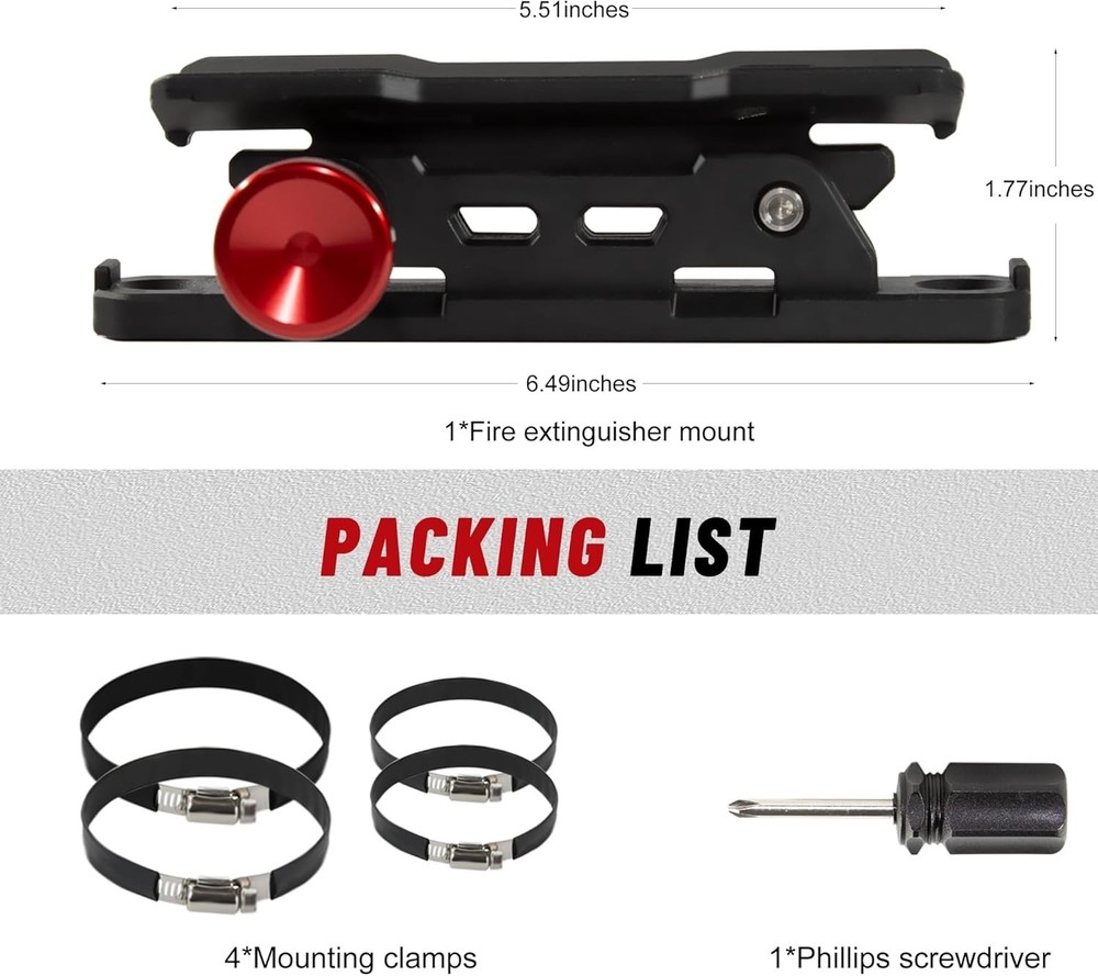 Fire Extinguisher Mount for Vehicle - Quick Release Fire Extinguisher Bracket...