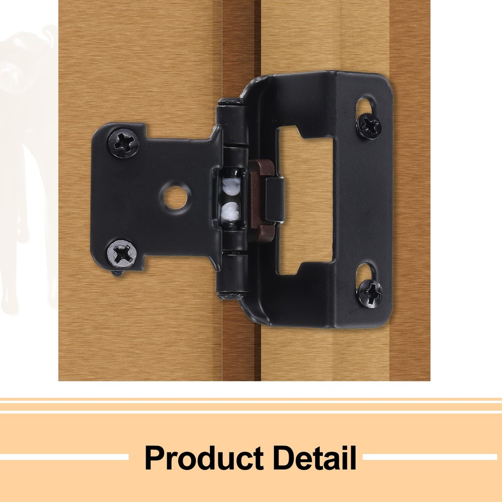 20 Pcs Cabinet Hinges, 1/2" Overlay Partial Wrap Cabinet Hinges, Bronze