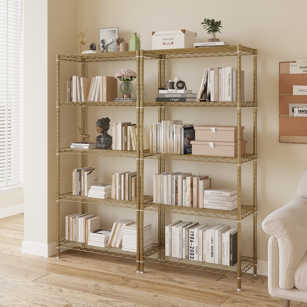 five-layer display stand without wheels with adjustable feet