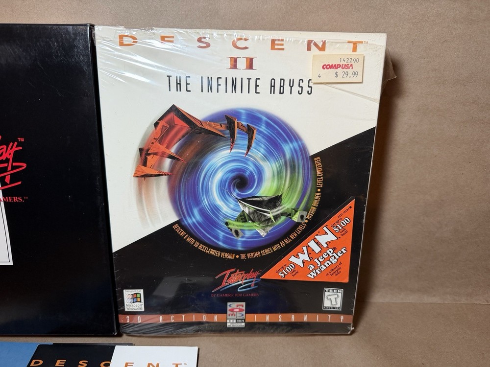 Descent II 2 The Infinite Abyss PC CD Original Big Box Version Windows 95