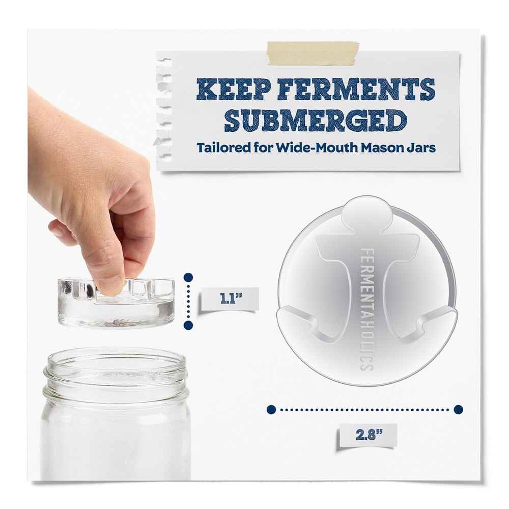 4 Pack Glass Fermentation Weights With Easy Grip Handles