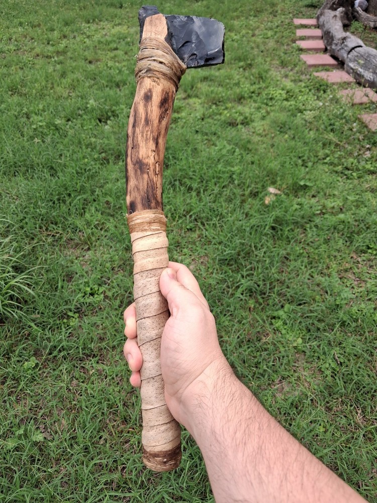 Primitive Style Obsidian Tomahawk