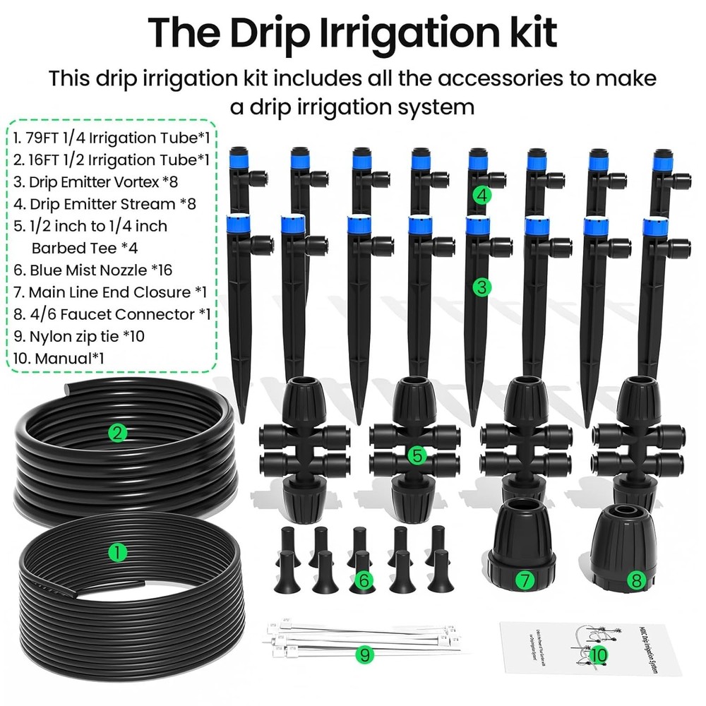 Drip Irrigation System,Quick Connector Garden Watering System Automatic Sprin...