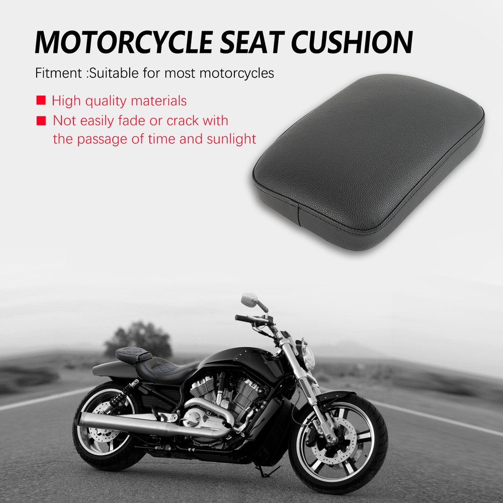 For Yamaha V Star 650 Rectangular Rear Passenger Pad Seat Pillion 8 Suction Cup