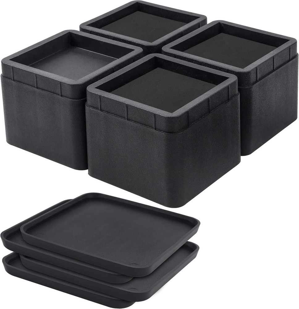 Heavy Duty Adjustable Bed Risers 3 or 6 Inch - Elevate & Store with Confidence