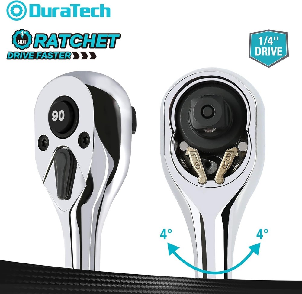 Versatile 1/4-Inch Quick-Release Ratchet With 90-Tooth for Ultimate Efficiency