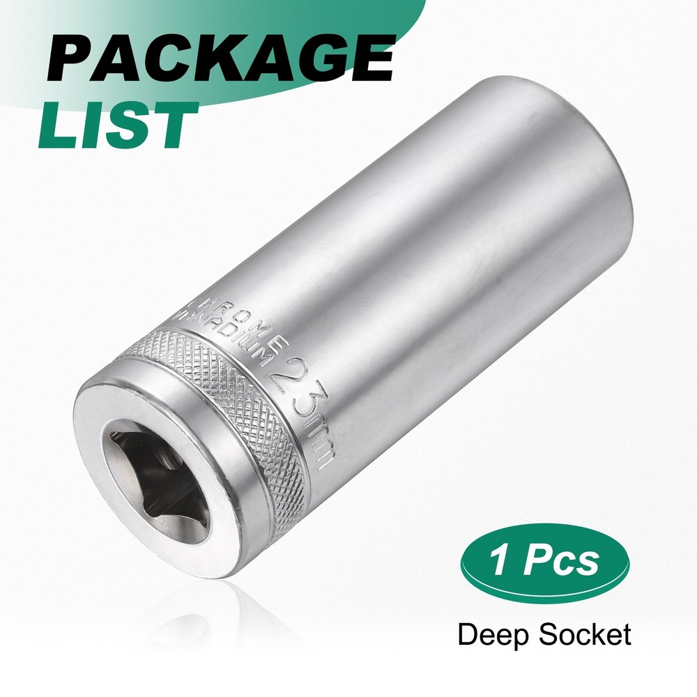 6 Points Deep Socket 1/2" Drive 23mm Nickel Plating Hex Socket 3.1" Long
