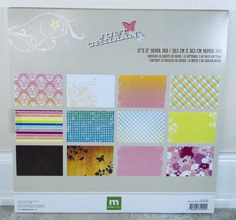 Making Memories JUST CHILLING ASSORTED PATTERN SCRAPBOOK SHEET 12 X 12 SET