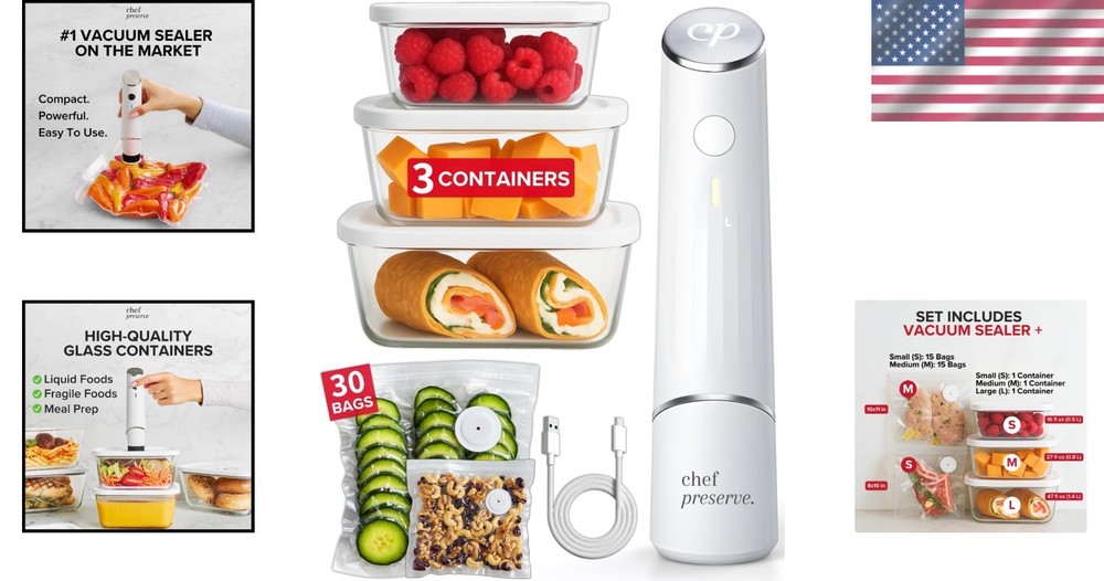 Compact Vacuum Sealer + Glass Containers