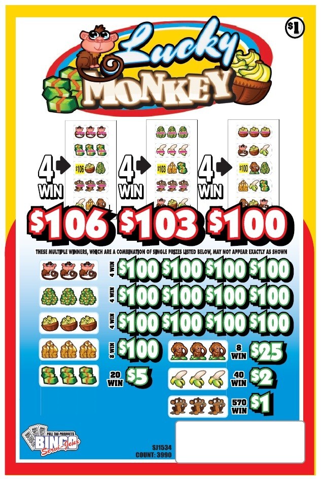 NEW pull tickets LUCKY MONKEY - Instant Tabs