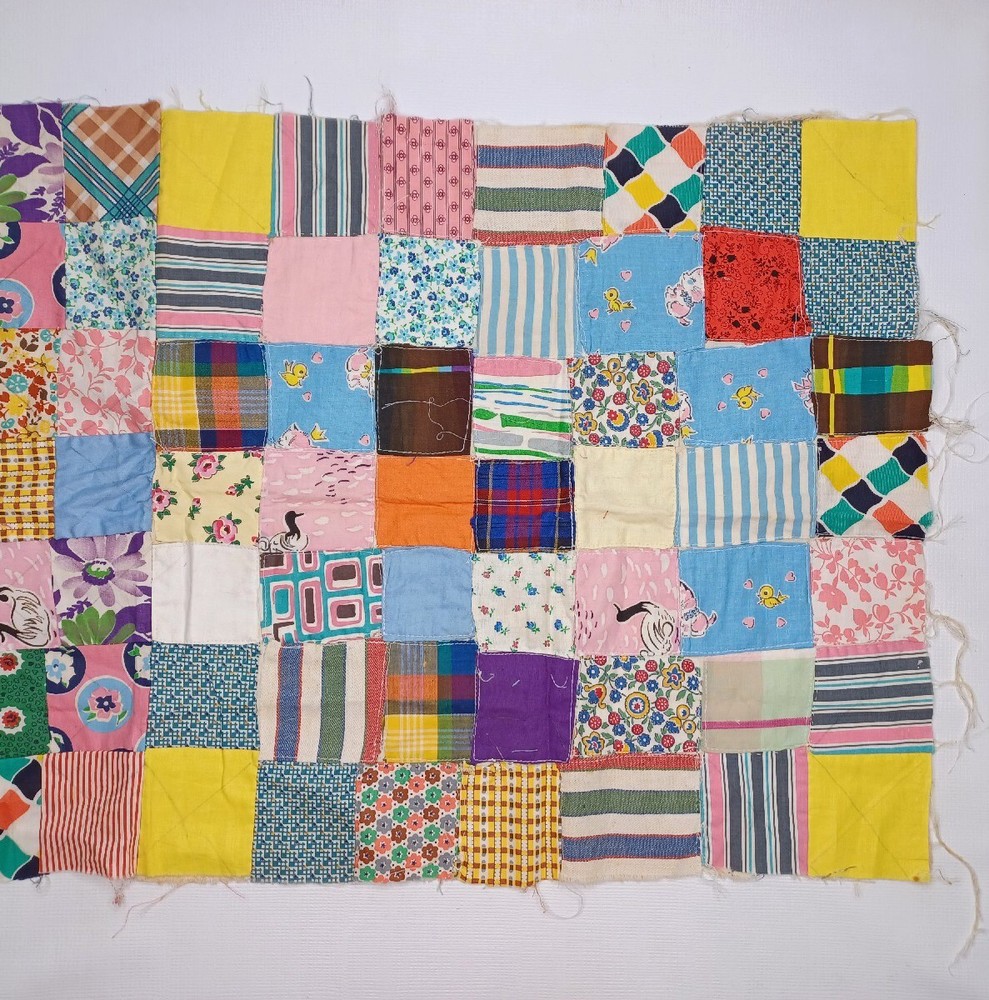 16" X 33" Patchwork Quilt Pillow Vintage Work In Progress