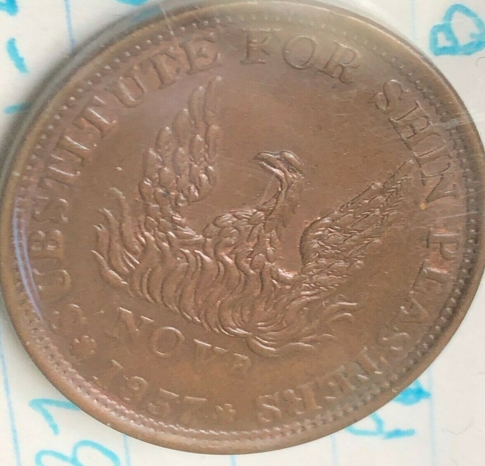 1837   HARD TIMES TOKEN    HT-66,  LOW-47      PHOENIX    UNCIRCULATED