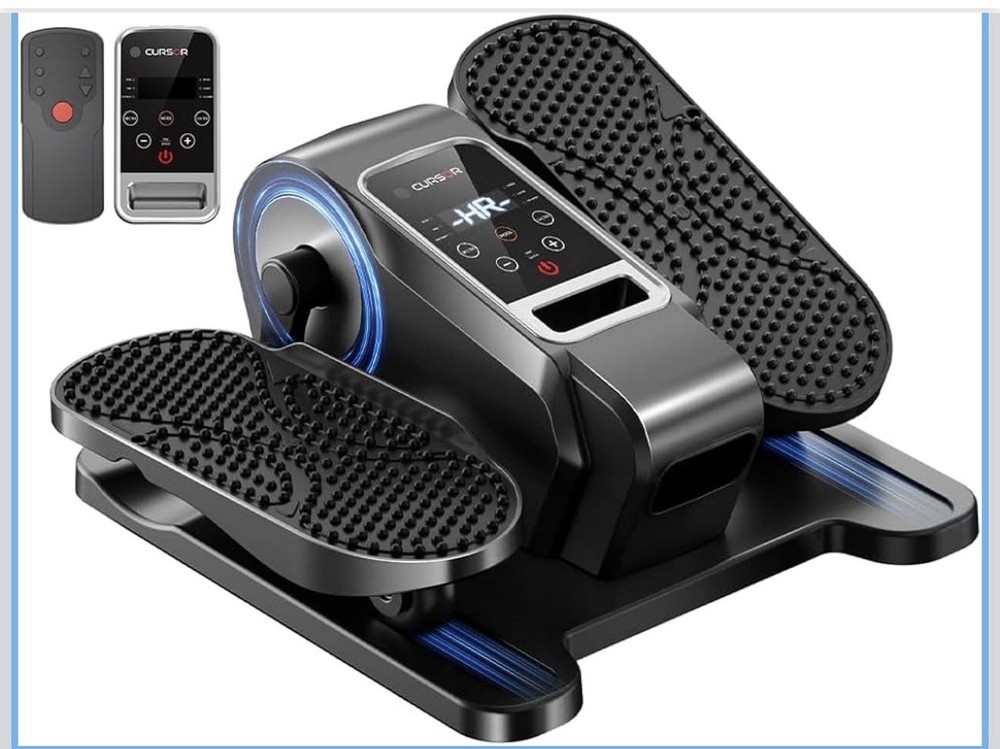 CURSOR Mini Stepper Black Remote Control LCD Display Motorized Workout Tracking