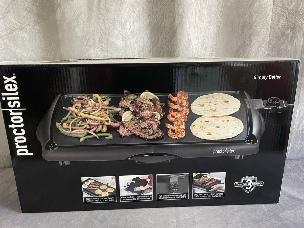 Proctor Silex Electric Griddle - Black - NEW