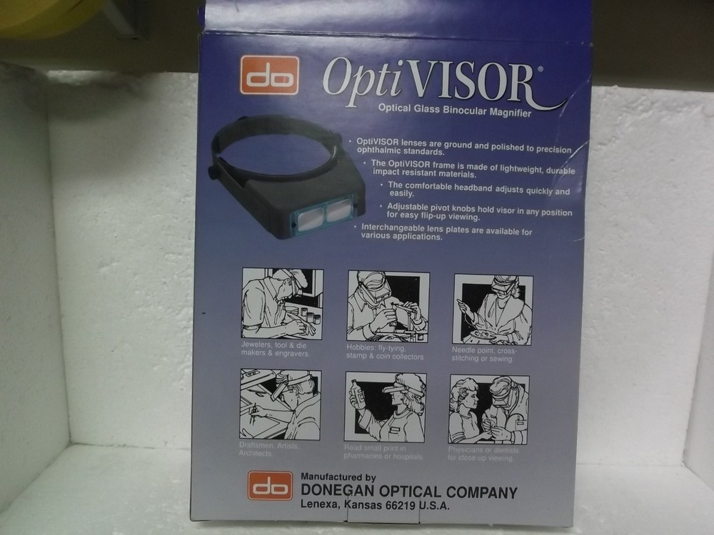 DO OPTI VISOR OPTICAL GLASS BINOCULAR MAGNIFIER