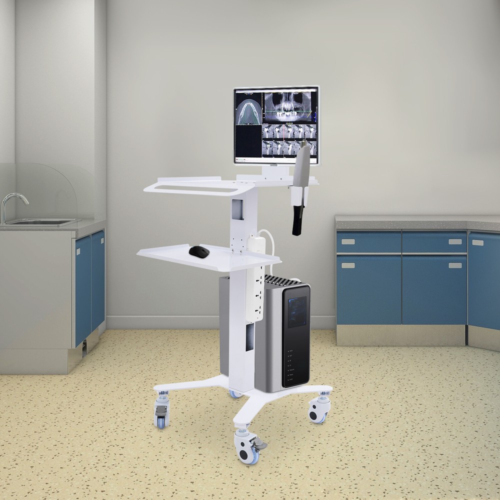 Mobile Standing Workstation Adjustable Height Rolling Computer Cart With Wheels