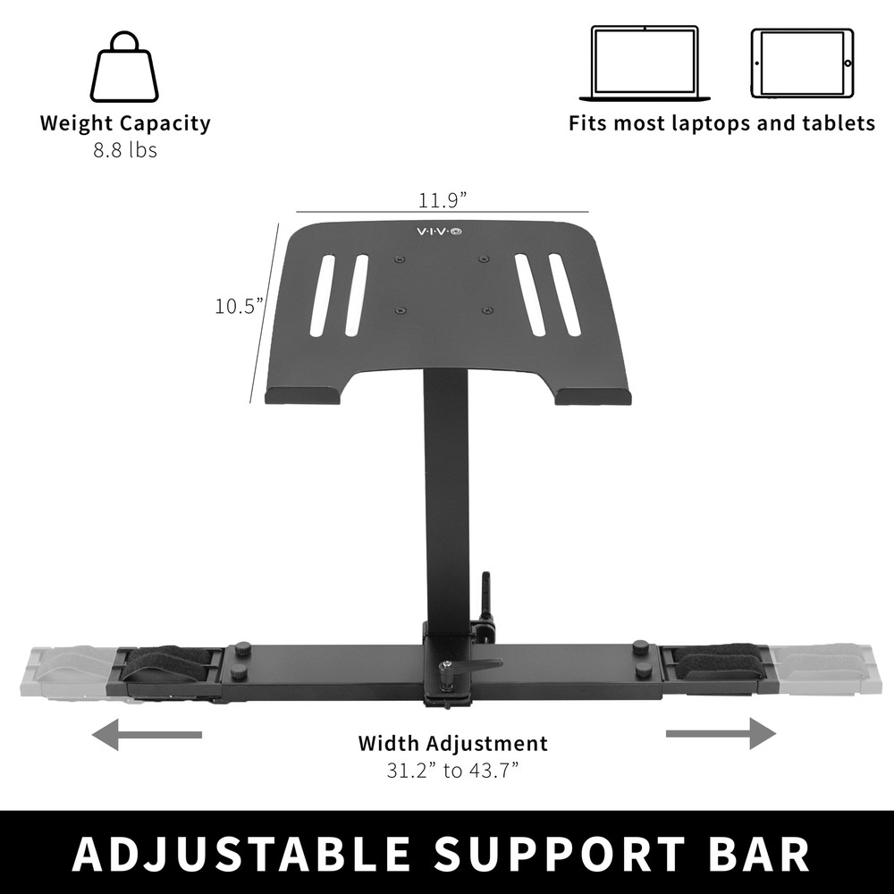 VIVO Universal Laptop Treadmill Mount | Adjustable Notebook Stand for Treadmills