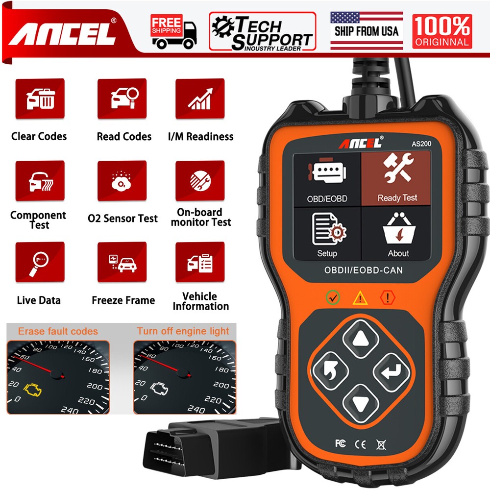 ANCEL AS200 OBD2 Scanner Code Reader Car Diagnostic Tool Check Engine Fault