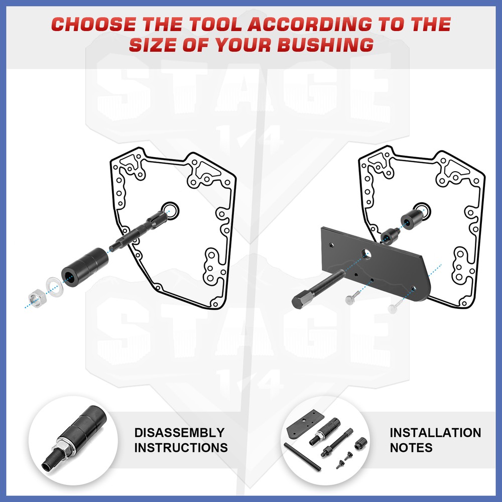 Inner Cam Bearing Installer & Puller For Harley EVO / Twin Cam / M8 Engine 1984+