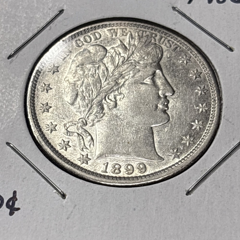 1899 P BARBER HALF DOLLAR REALLY NICE AU 90% Silver