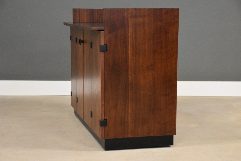 Refinished Walnut Bar by Milo Baughman for Directional