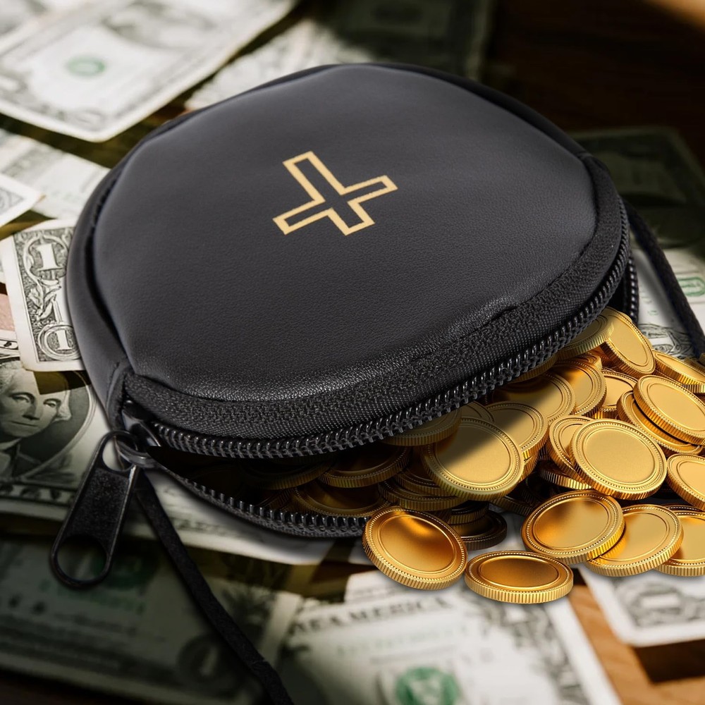 Leather Catholic Communion Burse Pyx Container Rosary Pouch Priest Gift