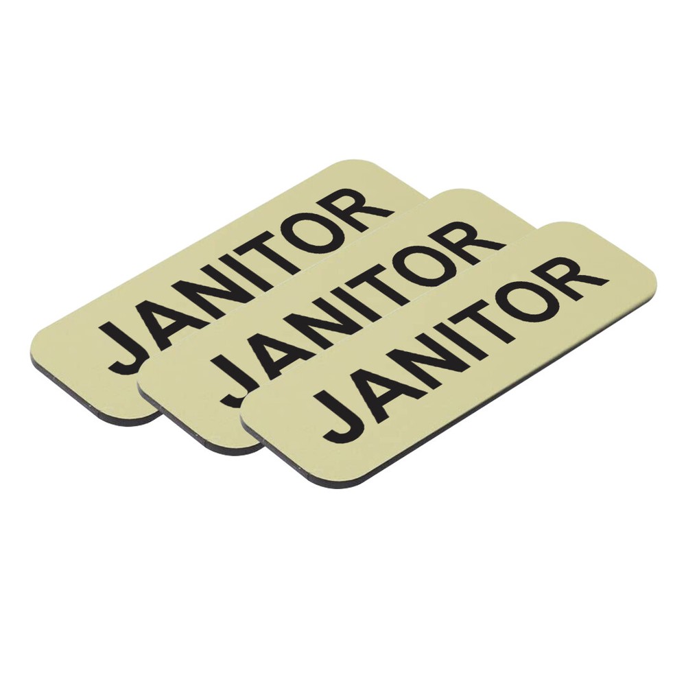 Janitor 1 x 3" Name Tag, (3 Pack)