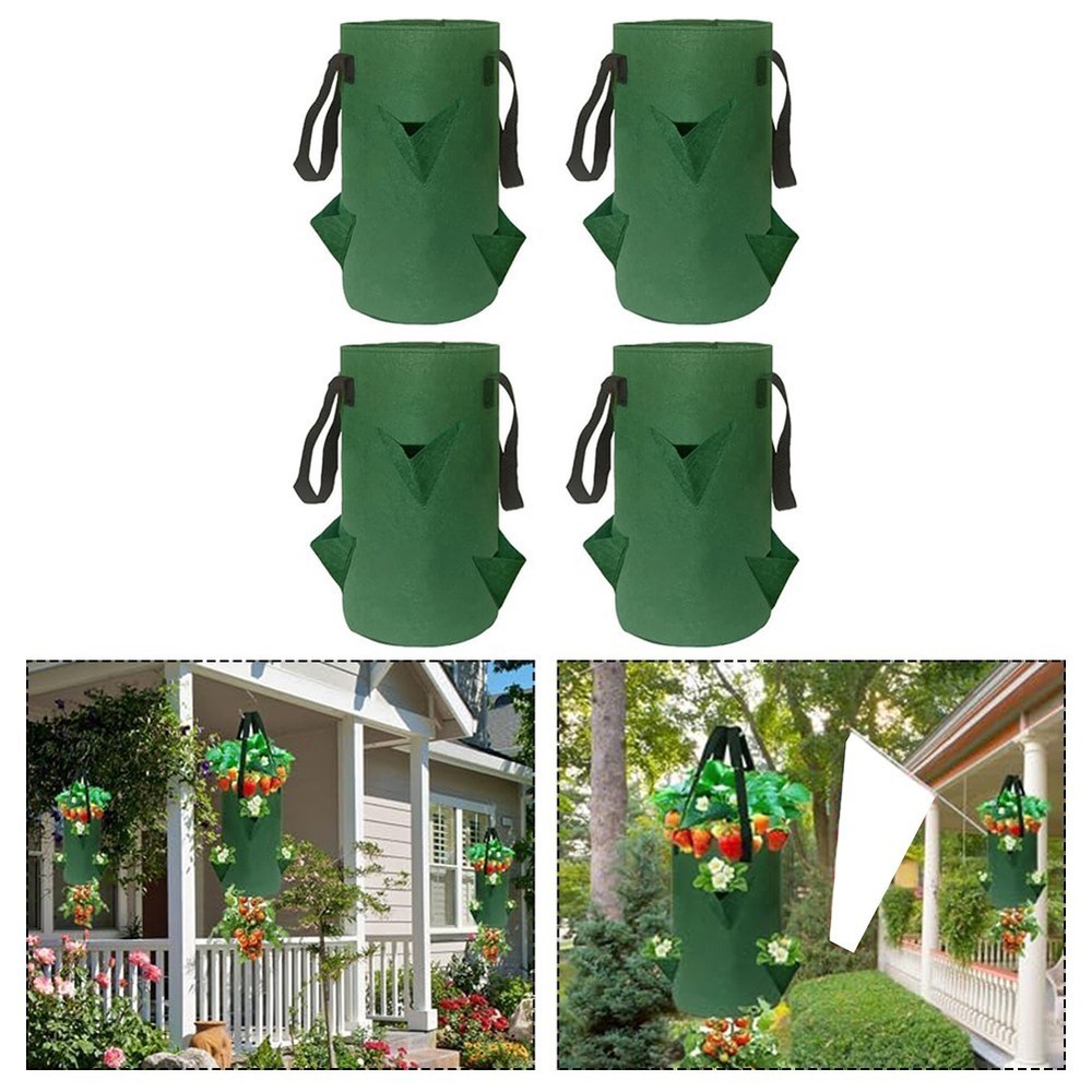 Compact Gardening Solution 4 Pack of Space Saving NonWoven Vegetable Planters