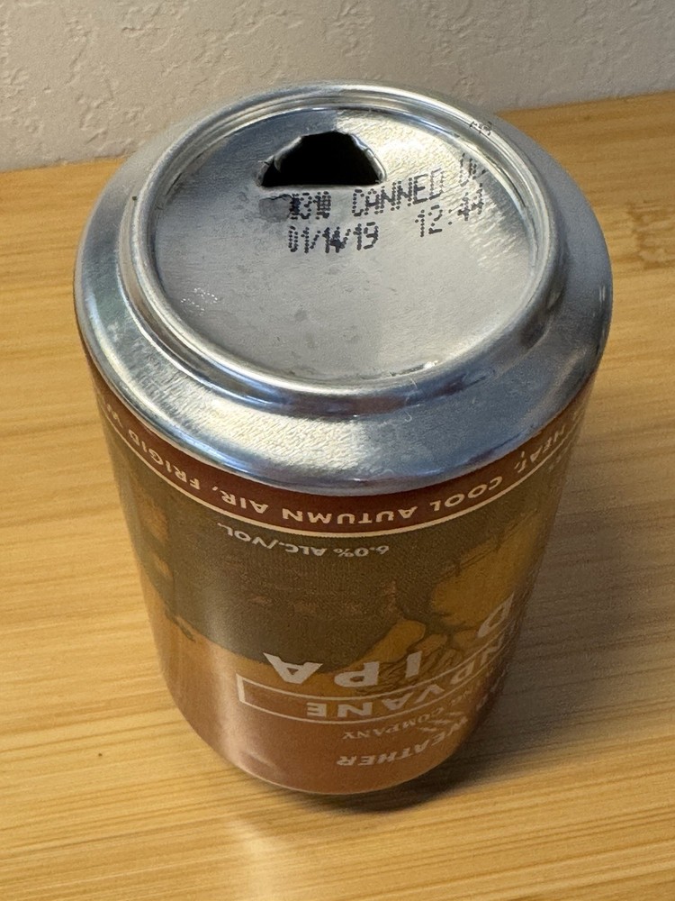 Bad Weather Windvane Red IPA - Empty Beer Can - Bottom Opened - 2019