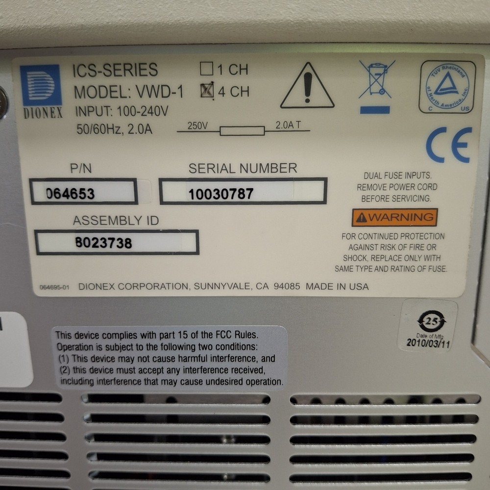 Dionex VWD VARIABLE WAVELENGTH DETECTOR