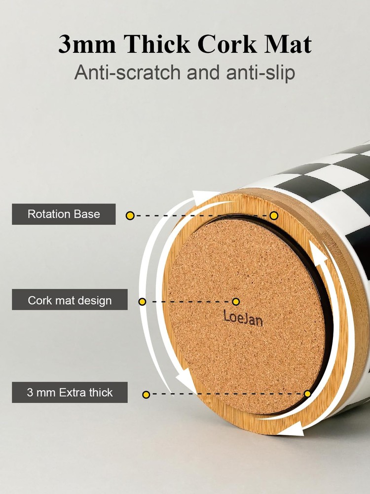 3 Compartment Utensil Holder, Extra Large Utensil Crock, Stable Ceramic Utens...