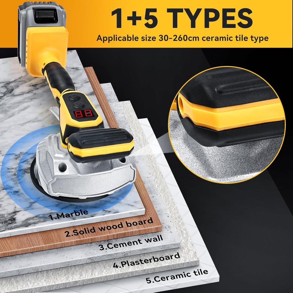 Tile Vibration Tool for Dewalt 20V Battery, Handheld Tile Tools Max /Min,
