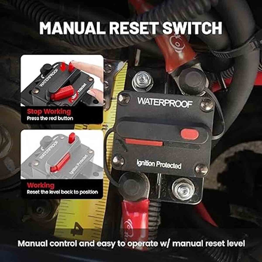 2Pack 30 Amp Marine Circuit Breaker Switch Fuses with Manually Reset Button