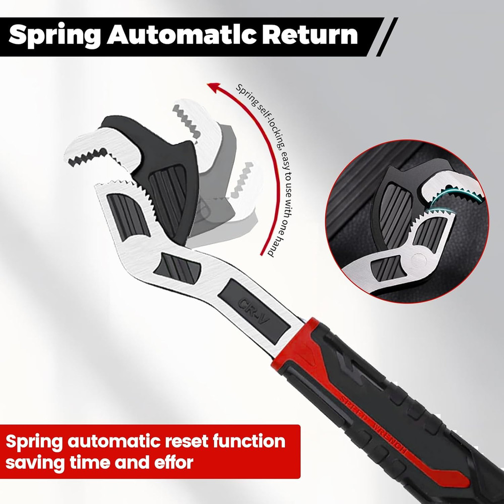 8” 12” Pipe Wrench Set, Self Adjusting Pipe Wrench, Multi-Function Self-Locking