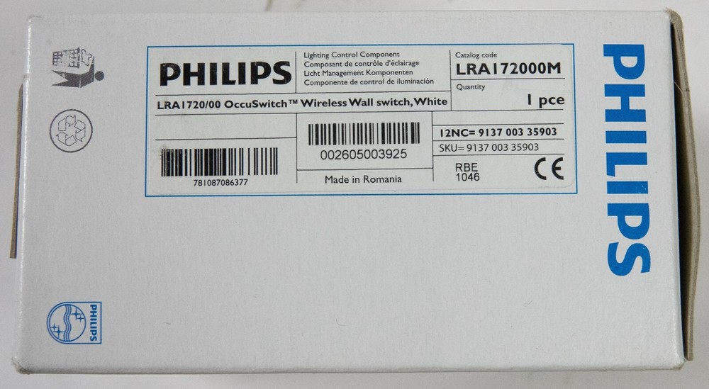 NEW Philips Lighting LRM174200M Wireless Wall Switch
