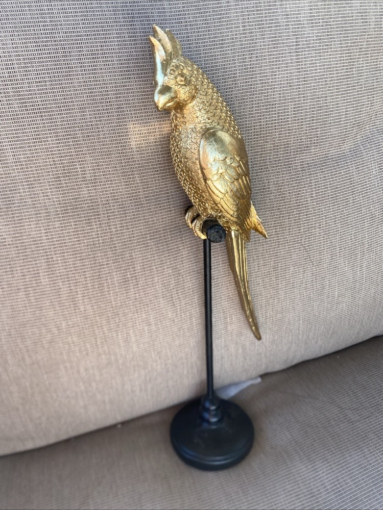 Golden Parrot Perched On Stand