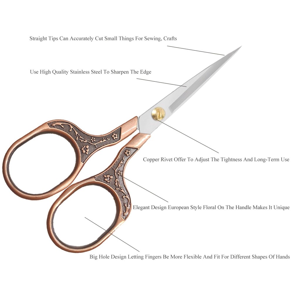 2 Pack Embroidery scissors, Small Sewing Scissors with Pu Sheath, Sharp Croch...